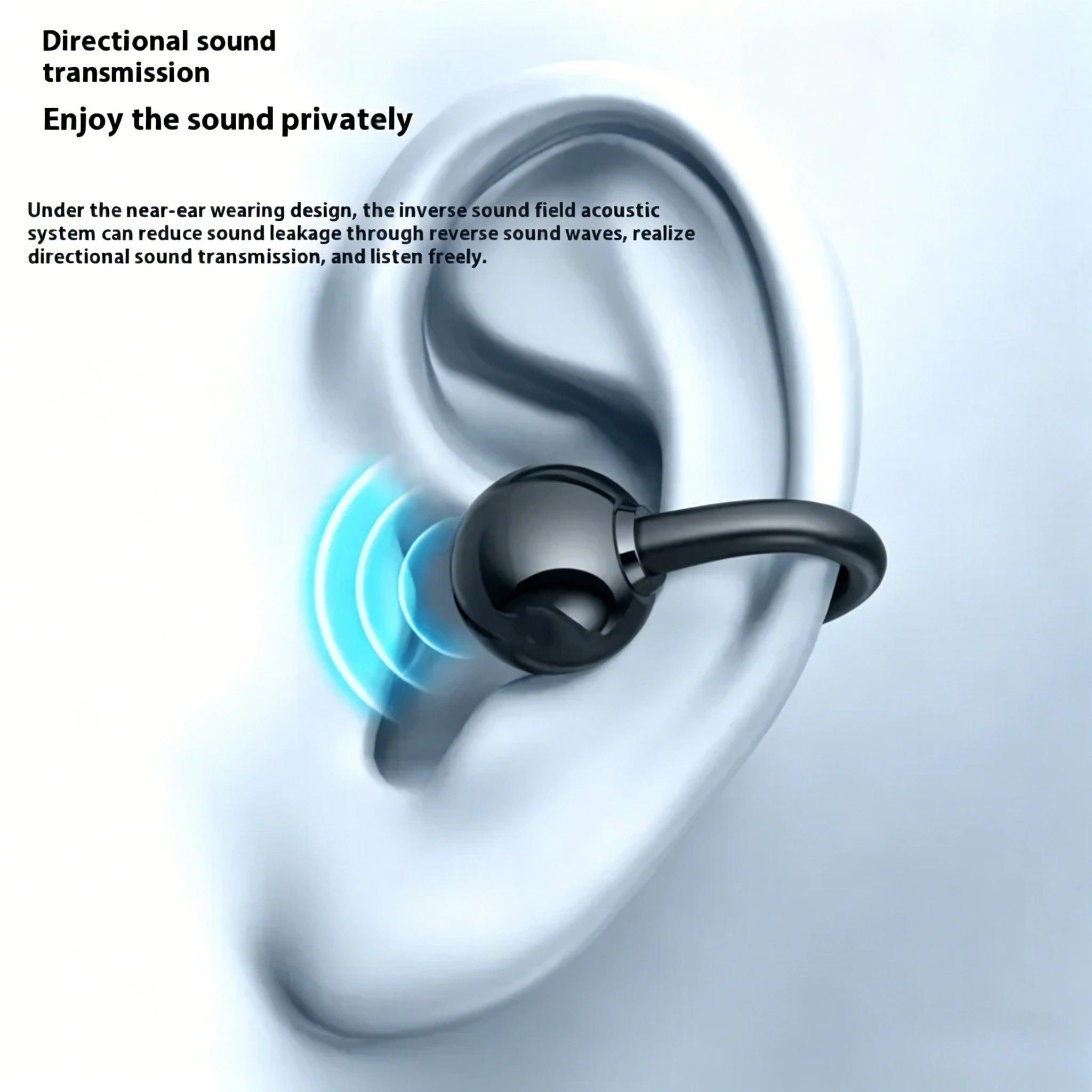 Ear Clip Earphone Open Ear Sports Wireless Bluetooth Headphone Touch Control ENC Noise Cancelling Headset With Microphone
