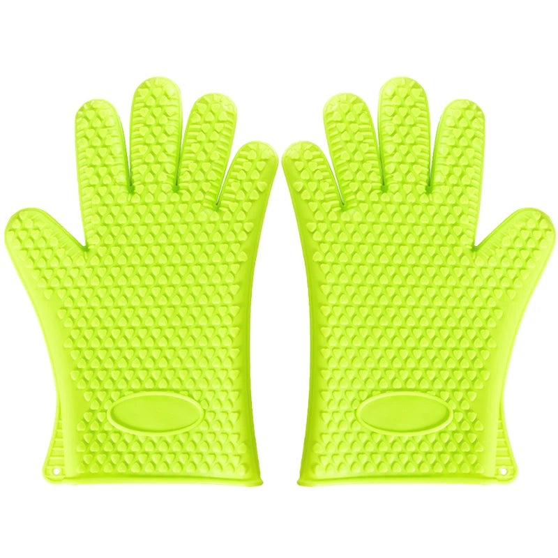1/2Pcs Oven Mitts Baking Gloves 230 Heat Resistant Silicone Glove Kitchen Thicken Barbecue Oven Cooking Glove BBQ Grill Gloves