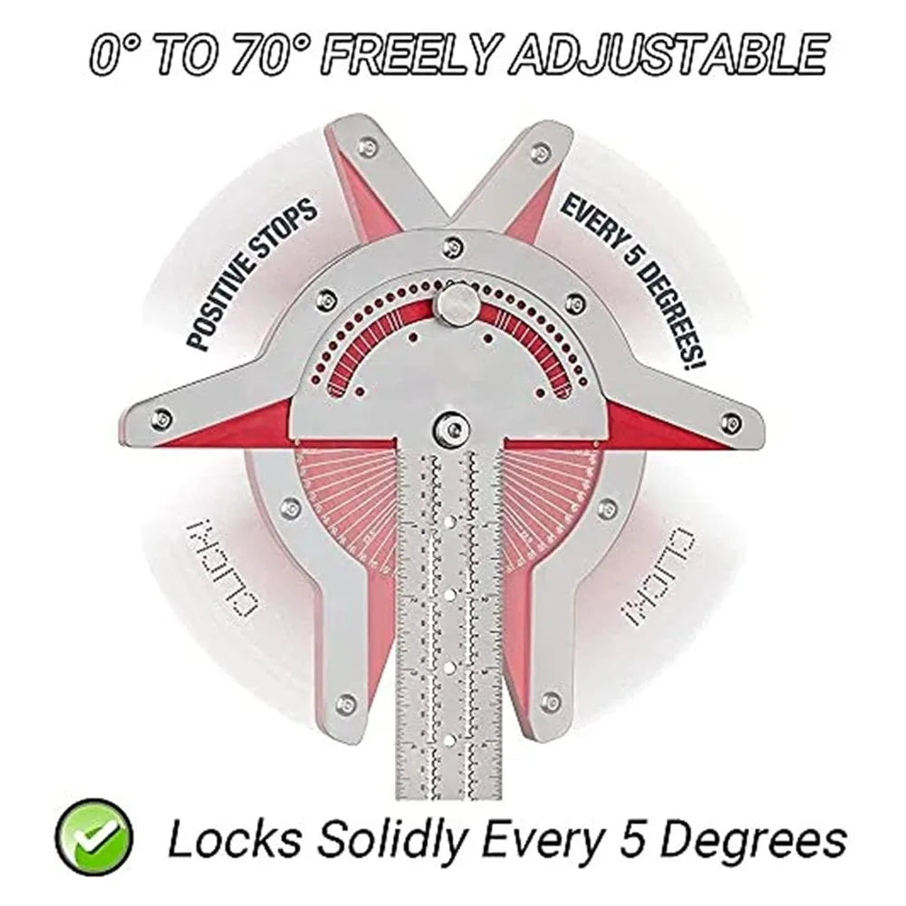 Stainless Steel Protractor Edge Ruler Precision Angle Finder for Woodworkers Carpenter Measuring Tool Professional Best Seller