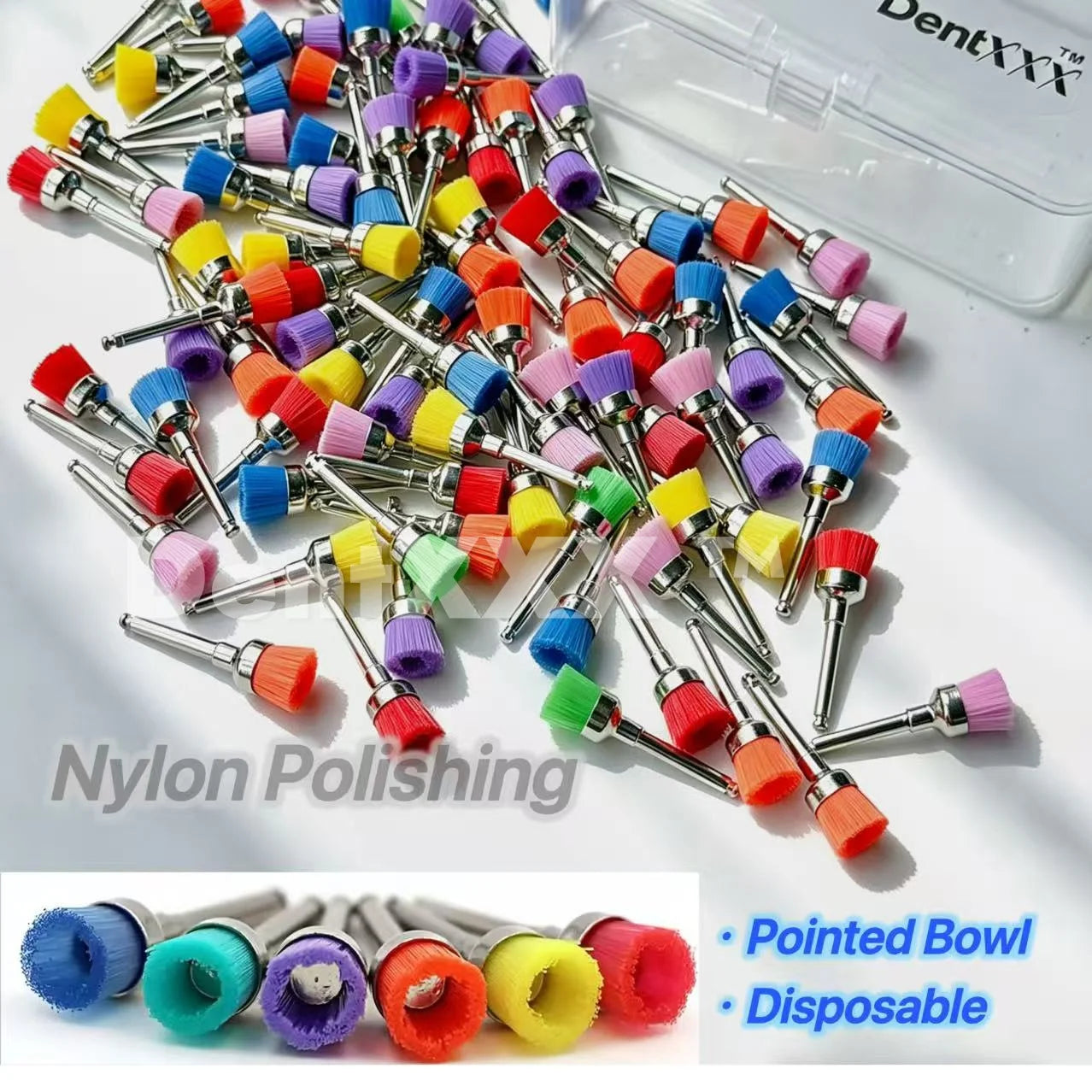 Bowl Nylon Polishing Heads, Fits Perfectly, Disposable Hygienic，Polishing and Cleaning