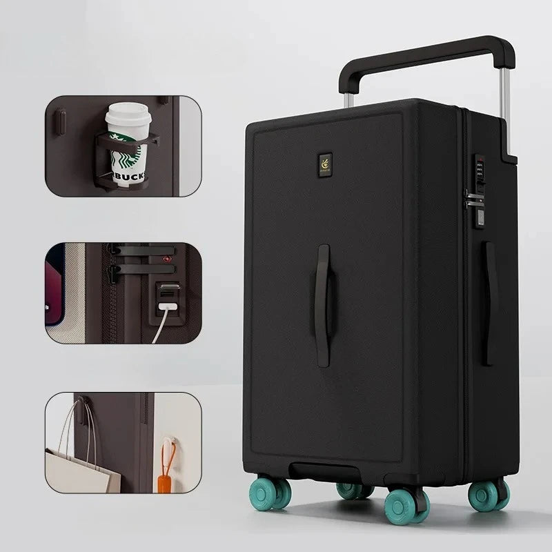 20"24"26 Inch Wide Tie Rod Travel Suitcase Multifunctional Luggage Large Capacity Rolling Luggage Bag Trolley Case With Wheels
