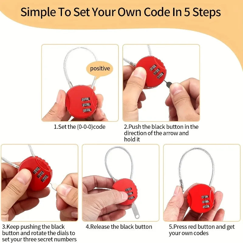 Digital Combination Lock, Luggage Suitcase Lock, Gym Locker Lock with A Password, Travel Backpack Drawer Lock