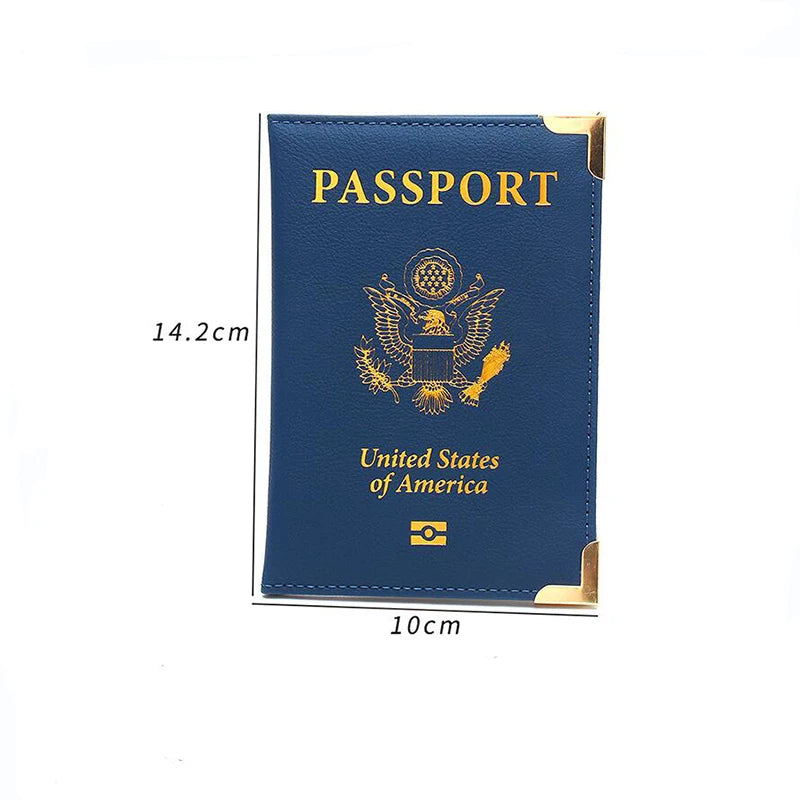 US Passport Cover Soft Leather Travel Document Passport Protection Card Cover Clip for Women Men,Couple Trip