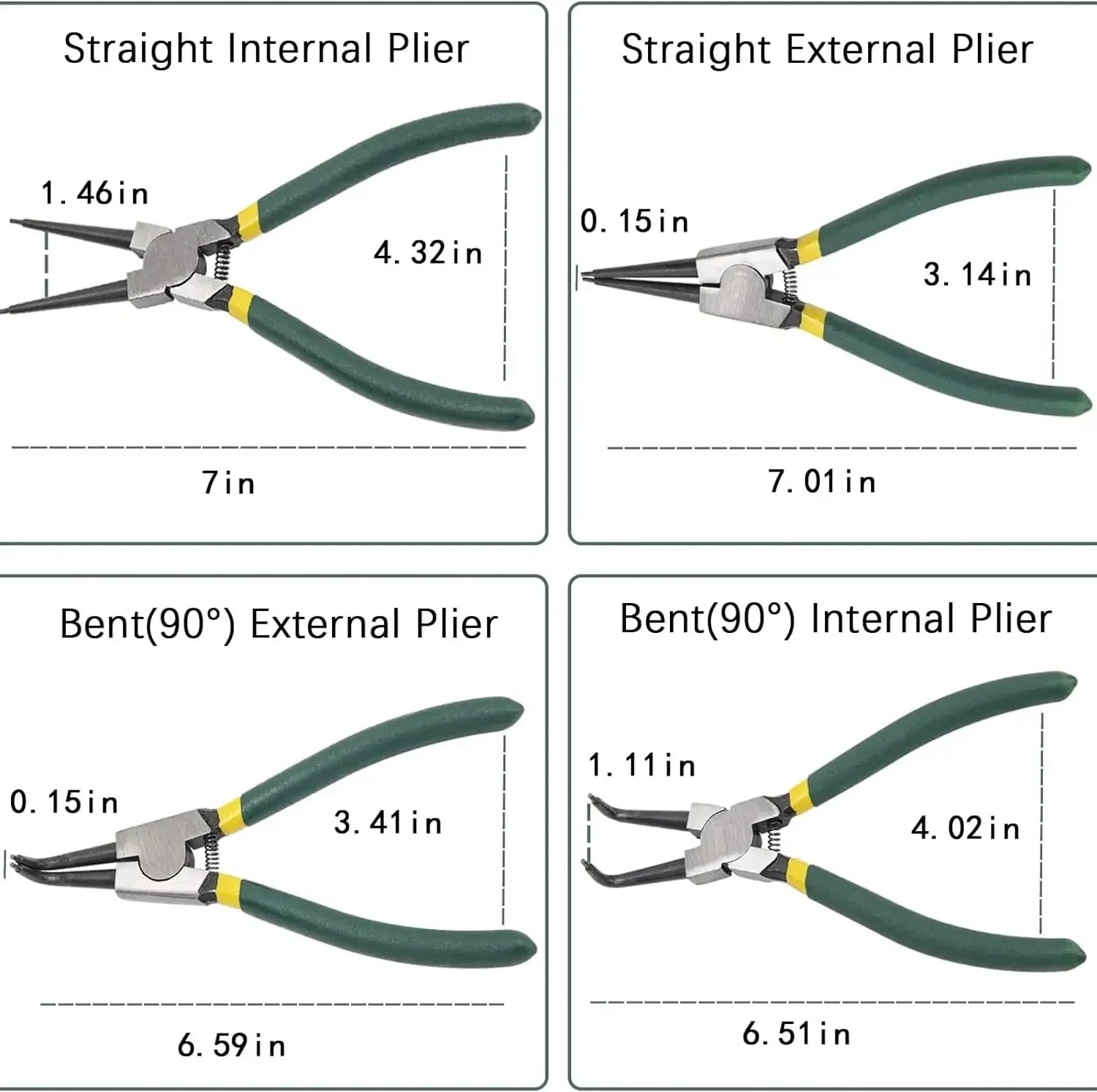 4 PCS Snap Ring Pliers Set With Storage Case 7 Inch Circlip Pliers Kit for Snap Ring Removal Tool Retaining
