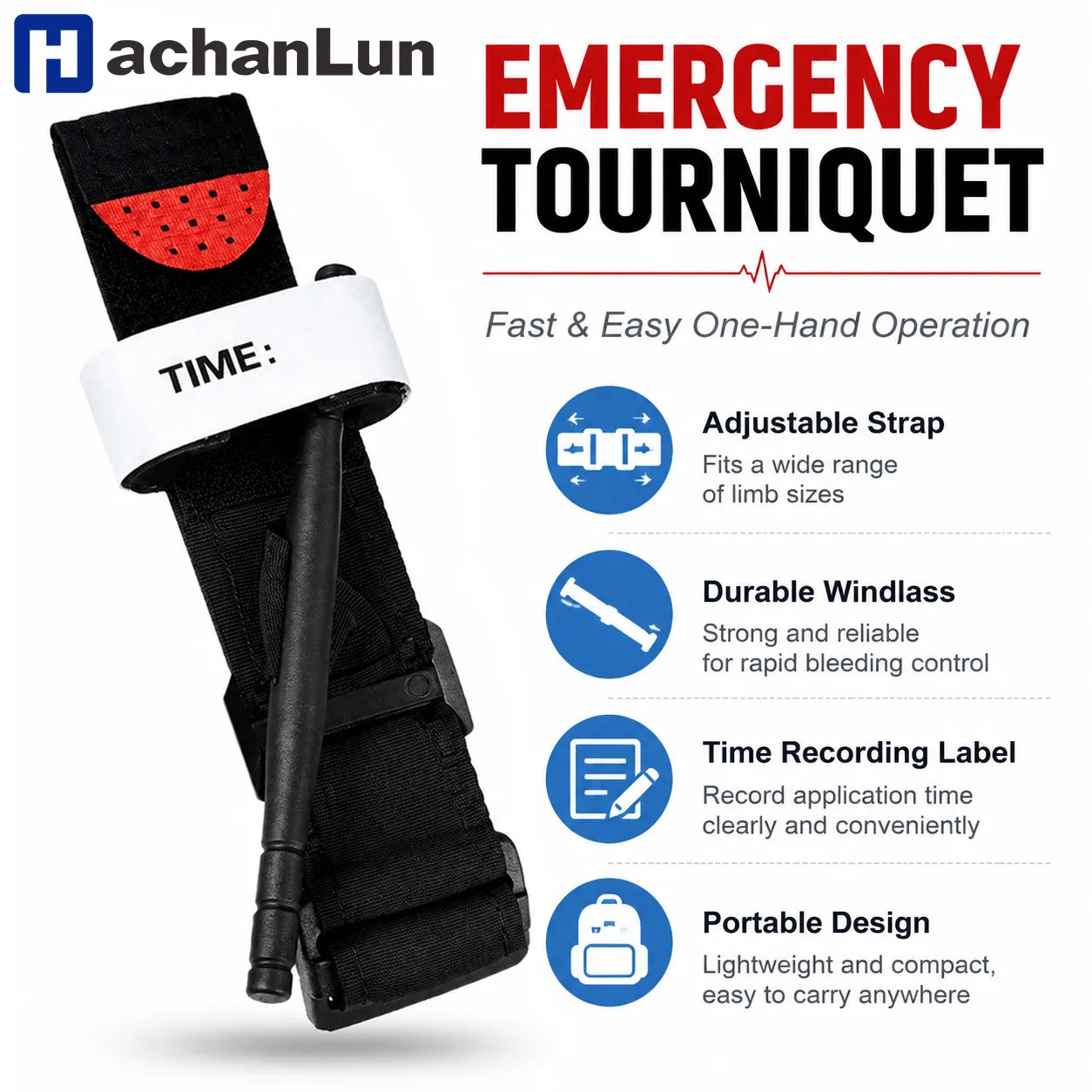 Emergency Tactical Tourniquet Medical First Aid Survival Belt for Outdoor Camping Hiking Hunting Emergency Rescue