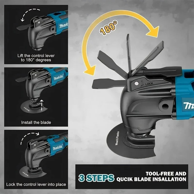 Makita 18V DTM51 Cordless Oscillating Multi-Tool 6-Speed Quick Release Electric Trimmer Shovel for Vibration Dampening