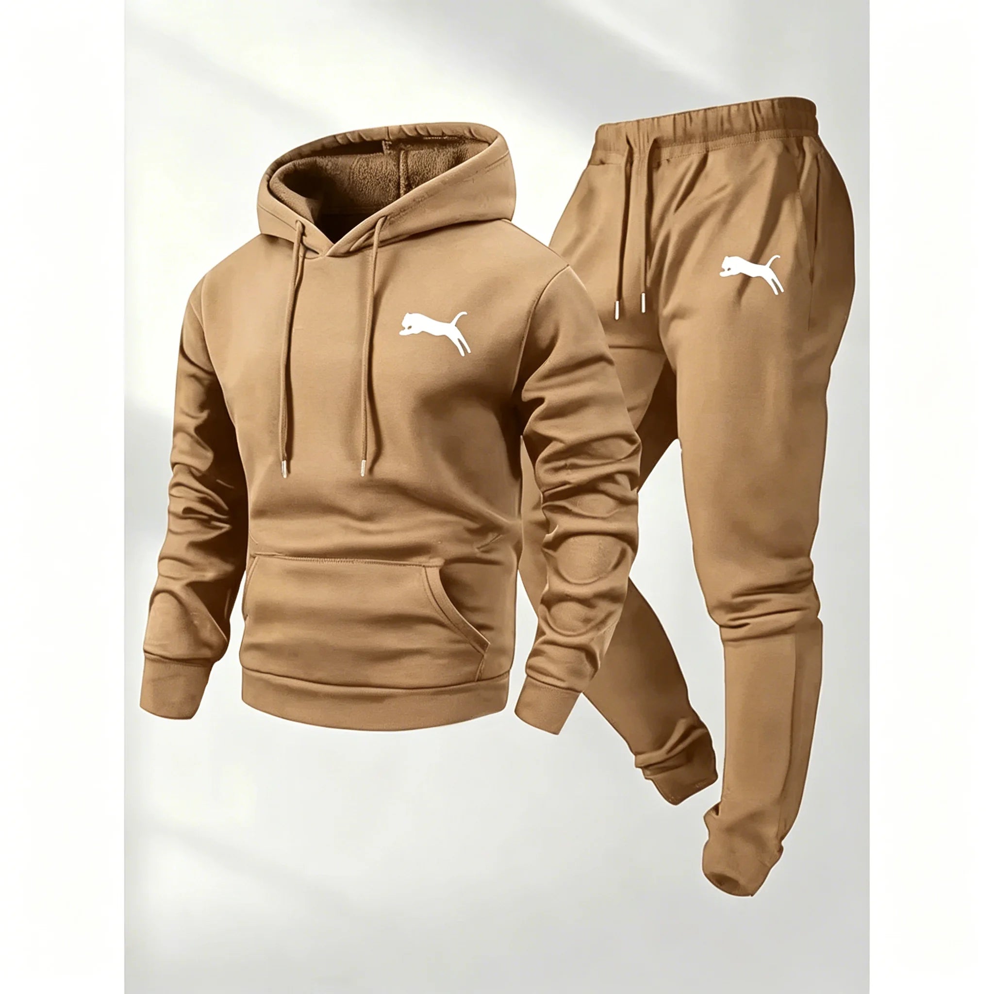 2026 Hot Selling Men's Hooded Sweatshirt & Pants Set Casual Tracksuit Streetwear Sportswear Fitness Jogger Outfit Two Piece Set