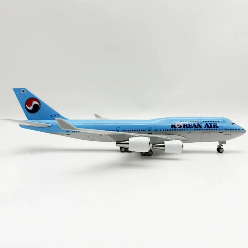747 korean air 30cm Resin Replica Miniature Airplane Model Collection toys aircraft for children plane model Simulation Gift