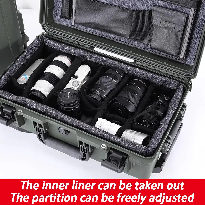 Pull Rod Photography Camera Protective Case Waterproof Equipment Safety Storage Box Portable Hardware Tool Organizer Boxes