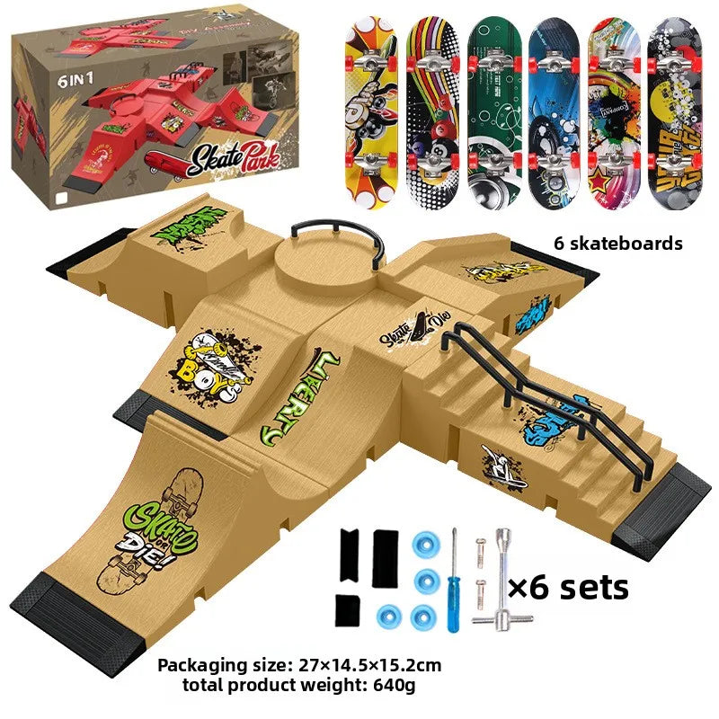 ToysProfessional Finger Skateboard DIY Skateboard Park Ramp Accessories Technology Deck Scene Venue Combination Toys Small Gifts