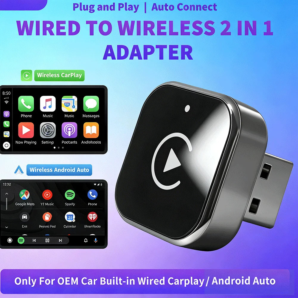 2026 Upgraded Wireless CarPlay Adapter - Fast Auto-Connect, Stable Connection, Mini Size Plug & Play Adapter for iPhone & Androi