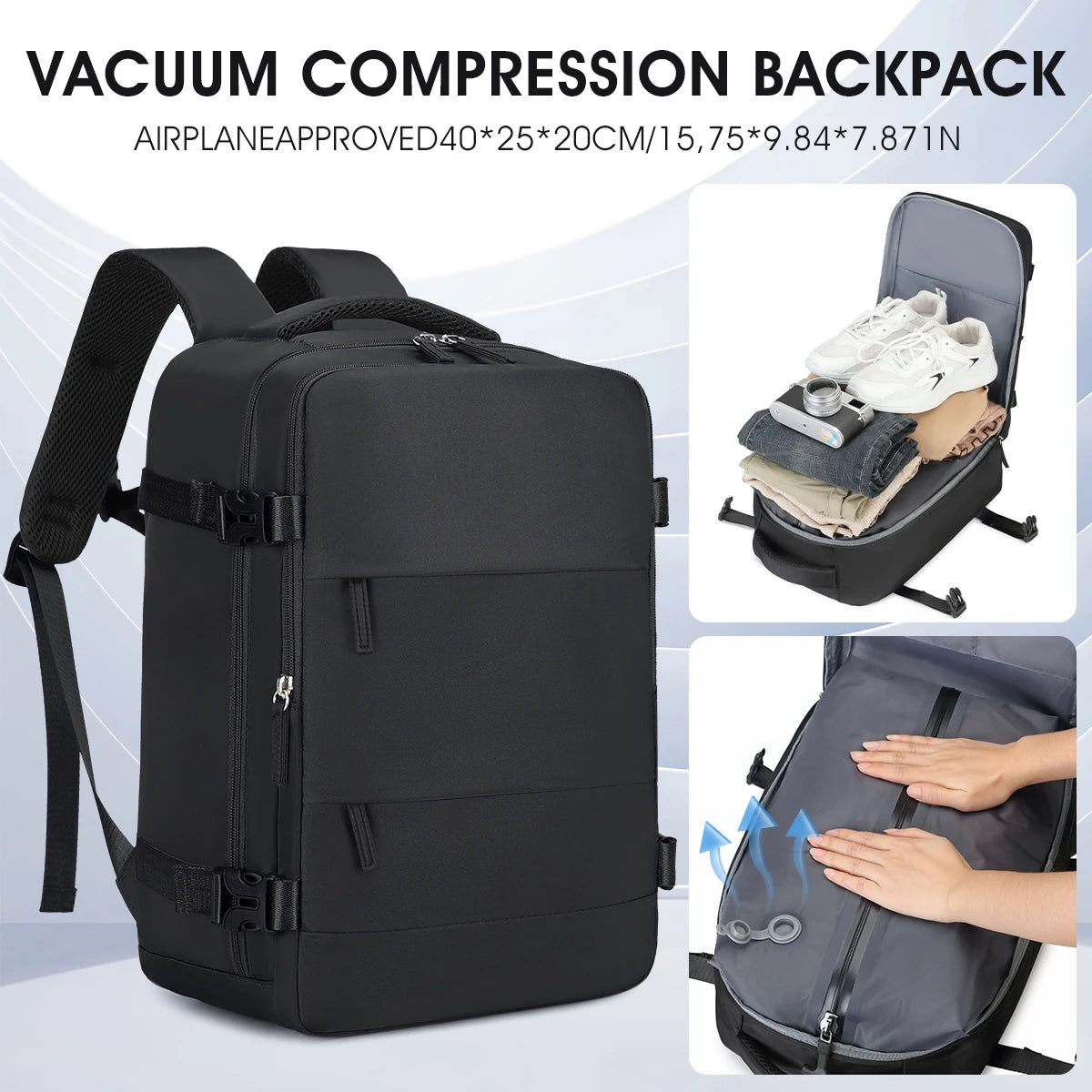 Vacuum Compression Travel Bag, Large Capacity Foldable Business Boarding Bag, Ultra Lightweight Carrying and Storage System