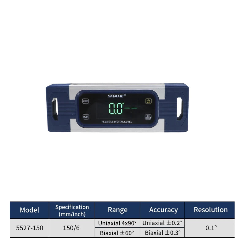 SHAHE Spirit Bubble Electronic Inclinometer Digital Level and Protractor with Large LED Backlight and Magnetized V-Groove Base
