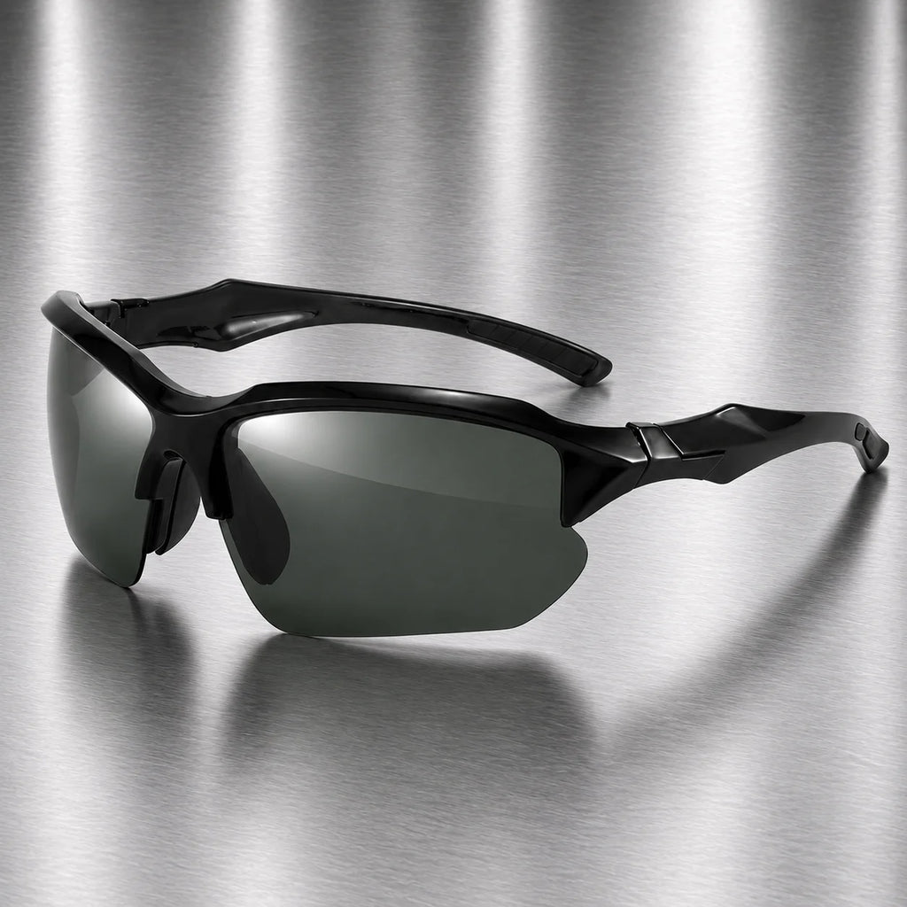 Men Polarized Sports Sunglasses UV400 Half Frame Cycling Driving Glasses Lightweight Outdoor Fishing Running Sun Shades