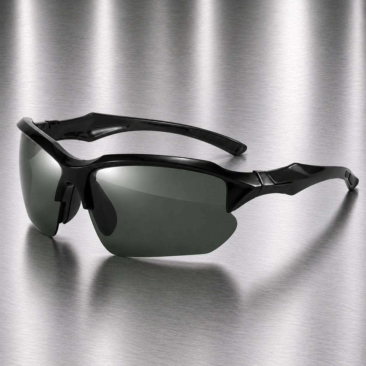 Men Polarized Sports Sunglasses UV400 Half Frame Cycling Driving Glasses Lightweight Outdoor Fishing Running Sun Shades