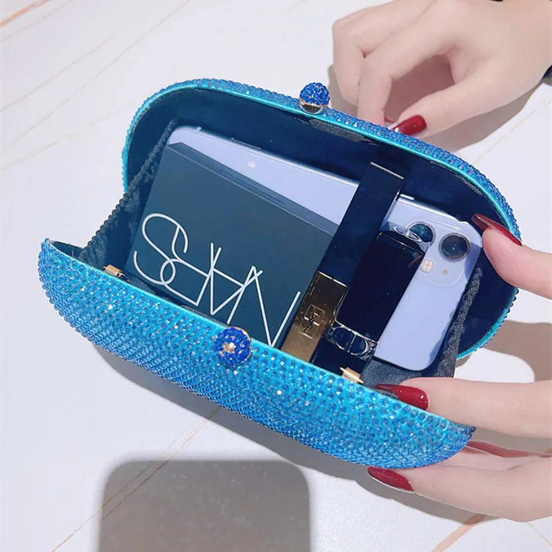 XMESSUN New Trend Diamonds Clutch Evening Bags,Luxury Faionable Jewelry Wedding Party Purses Women Chain Shoulder Crossbody Bag