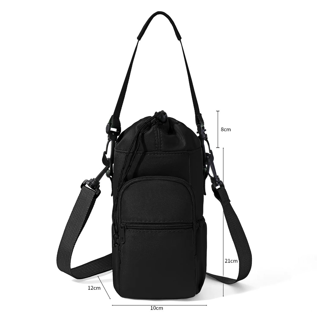 Crossbody drawstring water cup storage bag, insulation cover, single shoulder water bottle bag, waterproof and heat-insulating