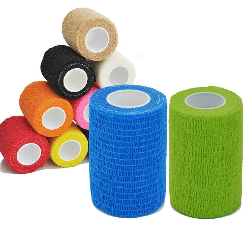 1/6roll 2.5/5/7.5/10cm*4.6m Non Woven Elastic Self Adhesive Bandage Cohesive Bandage for Sports Fixing Finger Wrist Leg