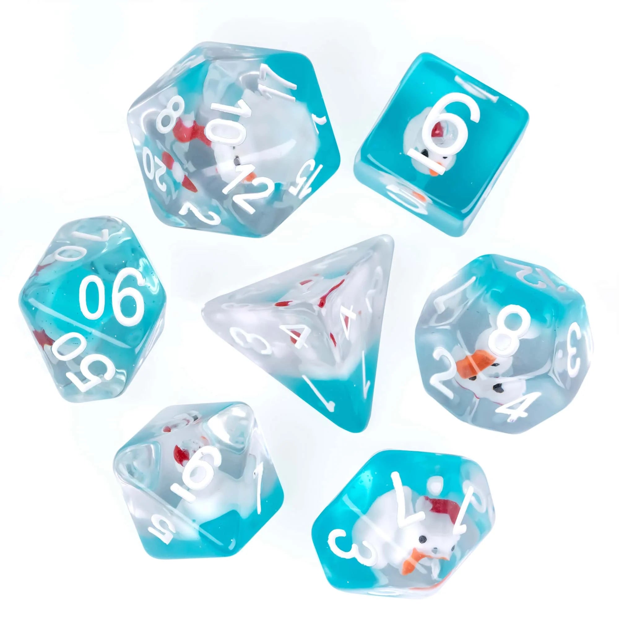Cusdie Cute Animals DnD Dice Resin D4 D6 D8 D10 D% D12 D20 Polyhedral Dice Set for D&D Pathfinder Role Playing Table Board Games