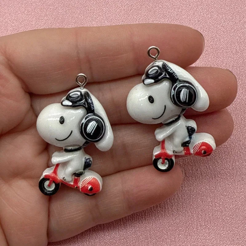 10pcs resin cute card puppy series pendant, DIY jewelry making earrings, keychain accessories