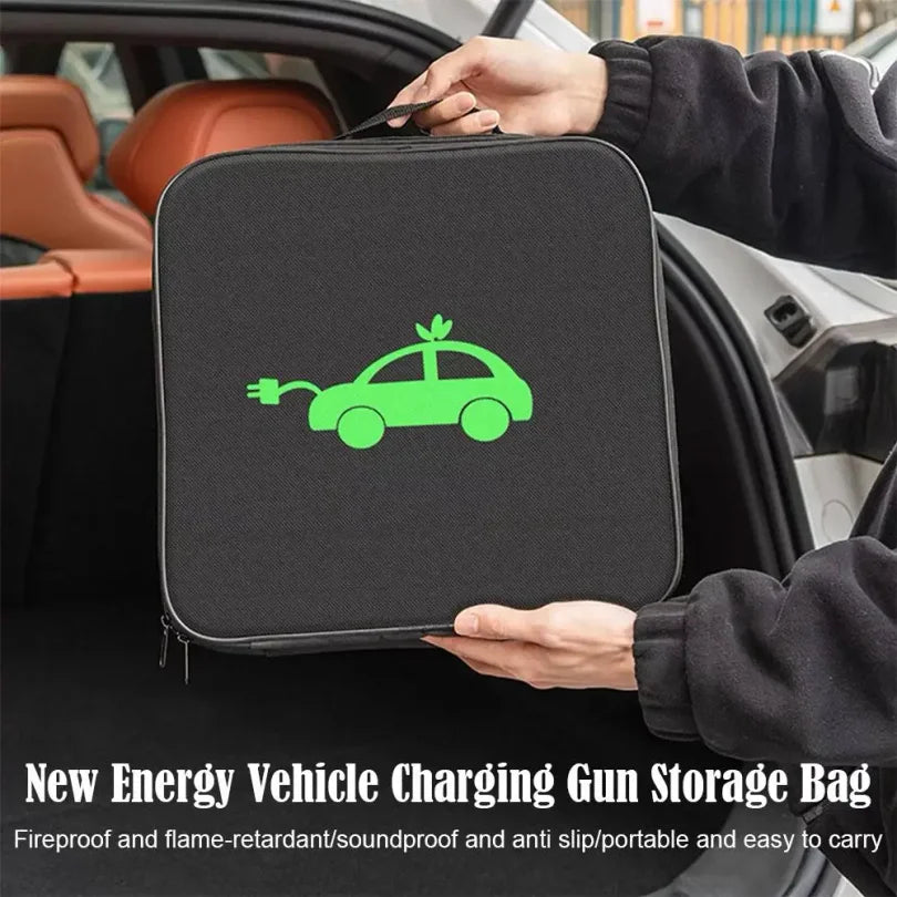 EV Cable Organizer Bag Electric Car Charger Box Charging Organizer Jumper Cable Bag Electric Vehicle Charging Cable Case