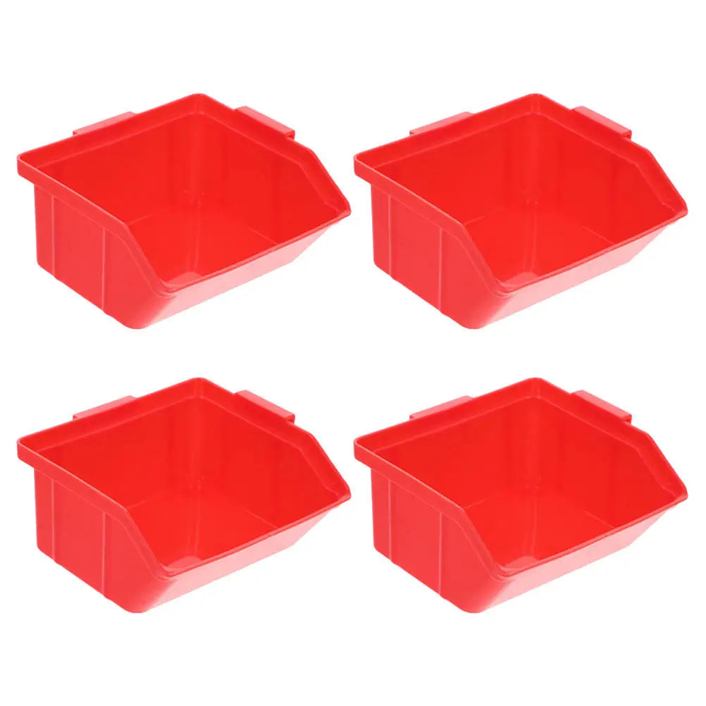 4Pcs Space Saving Stackable Storage Bins ABS Parts Organizer for Tools Hardware Screws Components Warehouse Office Garage