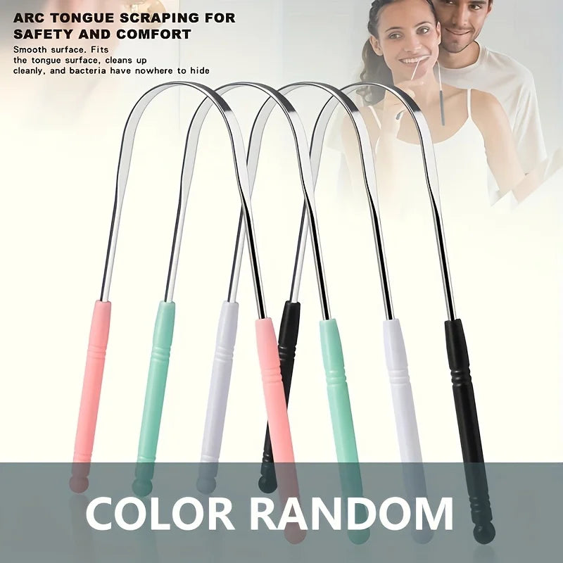 Stainless Steel Tongue Scraper U-Shaped Dental Cleaner for Bacteria/Plaque Removal with Multi-Style Options for All Users