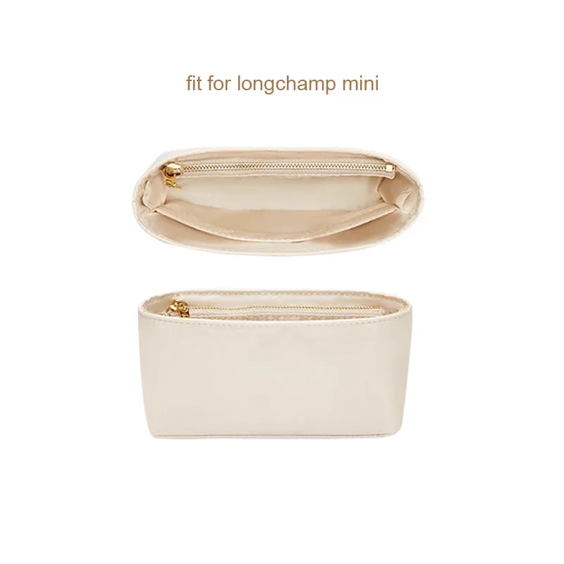 Nylon Insert Bag Organizer Set Insert For Handbag For Longchamp Mini Tote Bag Without Punching Bag Strap Leather Bag Accessories