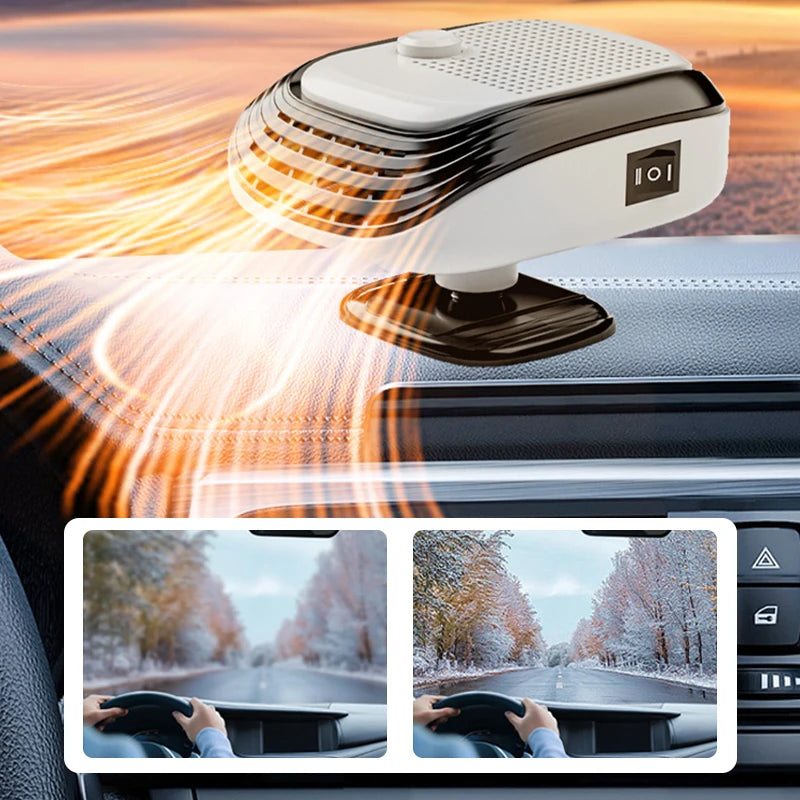 SEAMETAL Universal 12V Car Heater Fan Portable Auto Heater 360° Rotatable Windshield Defroster Fast Heating for Truck Van