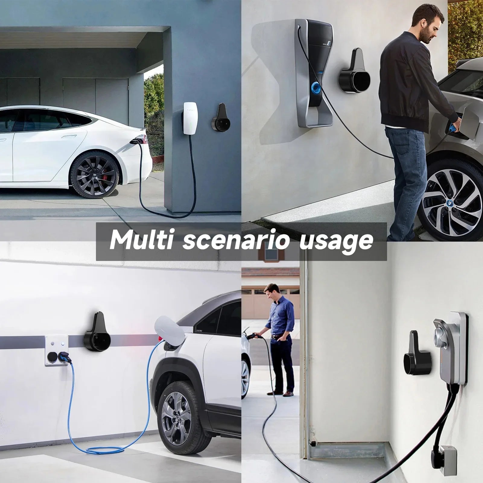 AFEEV Type 2 EV Charger Holder Charger Plug Holder Wall Mount Wallbox Socket Electric Car Charging Gun for IEC 62196-2 Charger