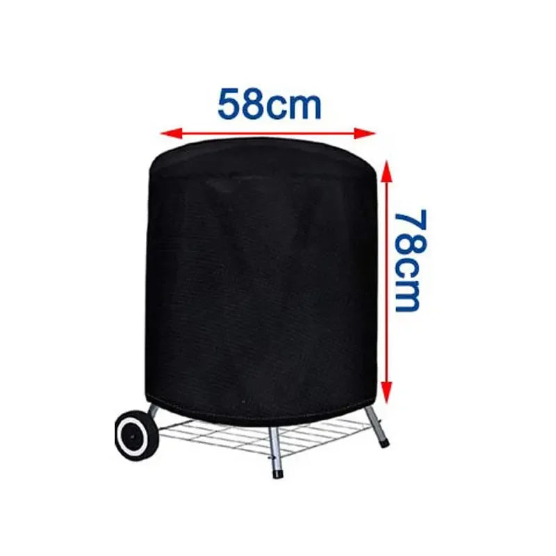 Waterproof Dome BBQ Cover for Weber Charcoal Kettle & Char-Broil Grill, Heavy Duty Outdoor Smoker Cover with Drawstring