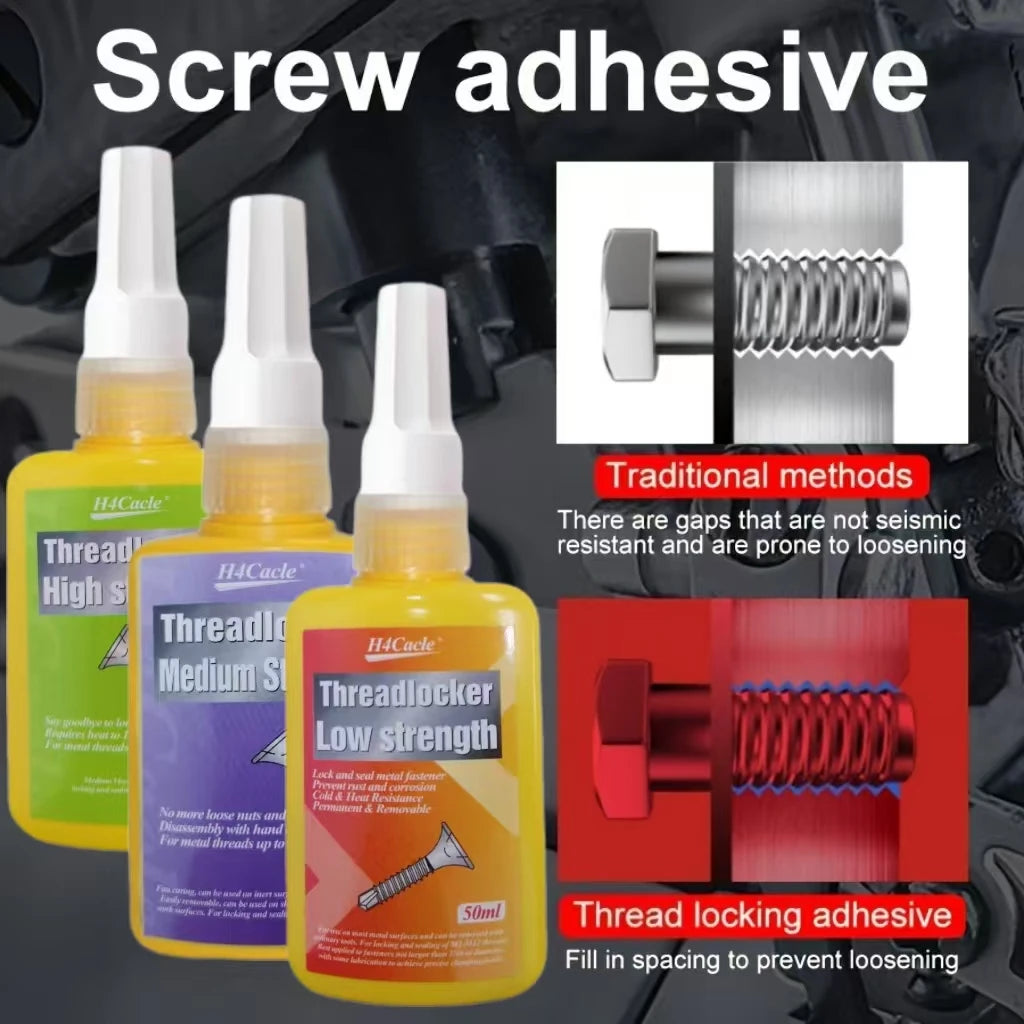 50ml Threadlocker Screw Glue Quickly Cured Thread Locking Agent Anaerobic Adhesive Corrosion-Resistant Anti-Loosening Glue
