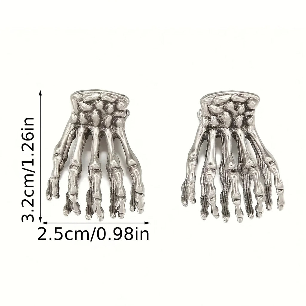 4pcs Gothic Skull Hand Hair Clips - Trendy Skull Claw Clips, Perfect for Halloween Decoration