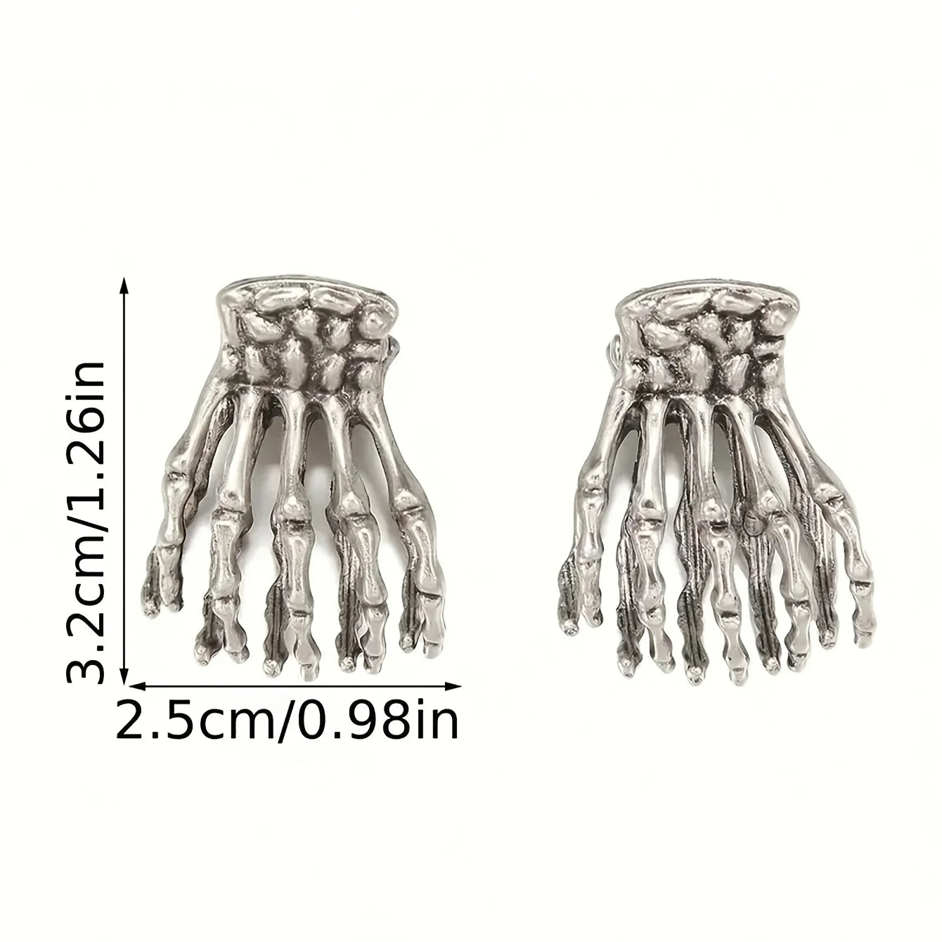 4pcs Gothic Skull Hand Hair Clips - Trendy Skull Claw Clips, Perfect for Halloween Decoration