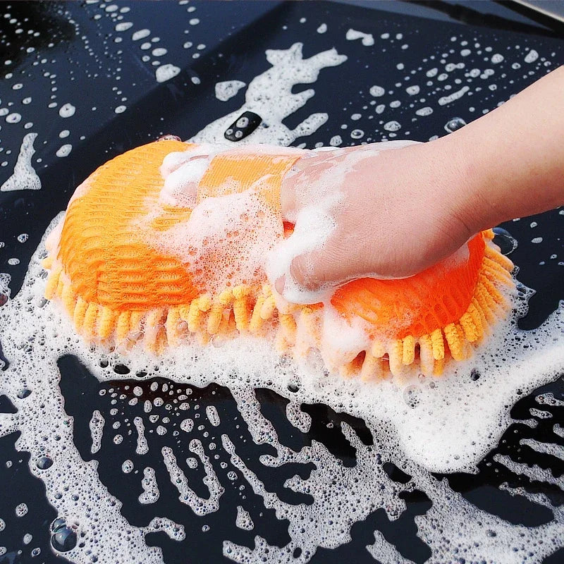 Car Wash Microfiber Chenille Car Wash Sponge Care Washing Brush Pad Washing Towel Auto Gloves Styling Accessories Gadget