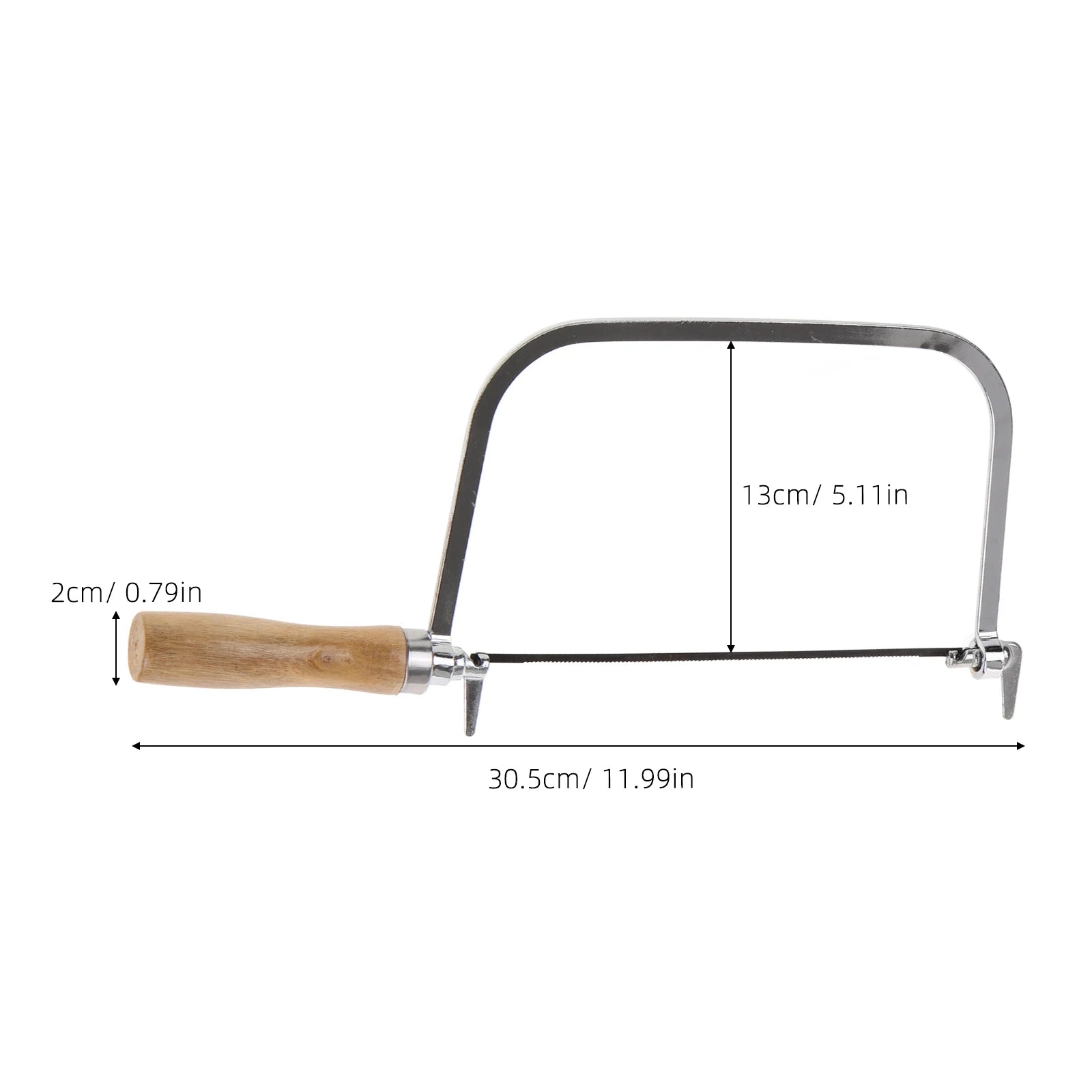 Portable Coping Saw Wooden Handle Hand Scroll Woodworking Small Bow Wood Hand Saw Woodworking Tool with Replacement Blades
