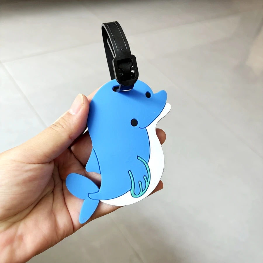 1/2pcs Dolphin Ocean style luggage tag, hang tag, travel bag accessories, personal belongings anti loss, name identification, ID