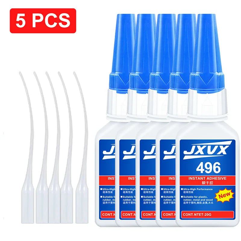 496 Instant Glue Cyanoacrylate Super Glue Quick-Drying Glue Metal Plastic Ceramic Strong Sticking Fixed Glue 10 Seconds Fast Dry