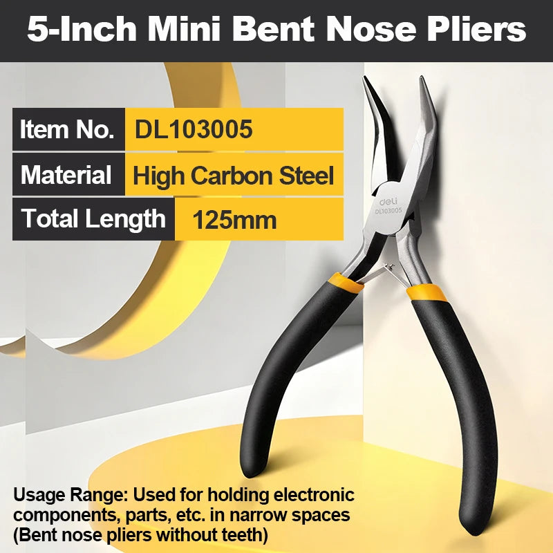 Mini Jewelry Pliers Set - High Carbon Steel Needle Nose & Flat Nose Pliers ,DIY Craft Tool for Beading, Wire Wrapping & Repair