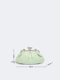 women kisslock clutch bag clasp pouch frame purse evening dinner party bag 2026 summer new microfibe leather shoulder bag