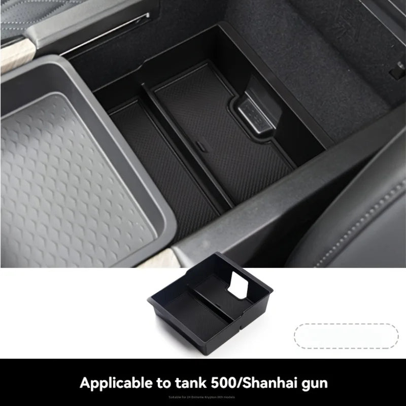 Car Interior Accessories Center Console Tray Armrest Storage Box Divider ABS Black Functional Car Tray For Great Wall Tank 500