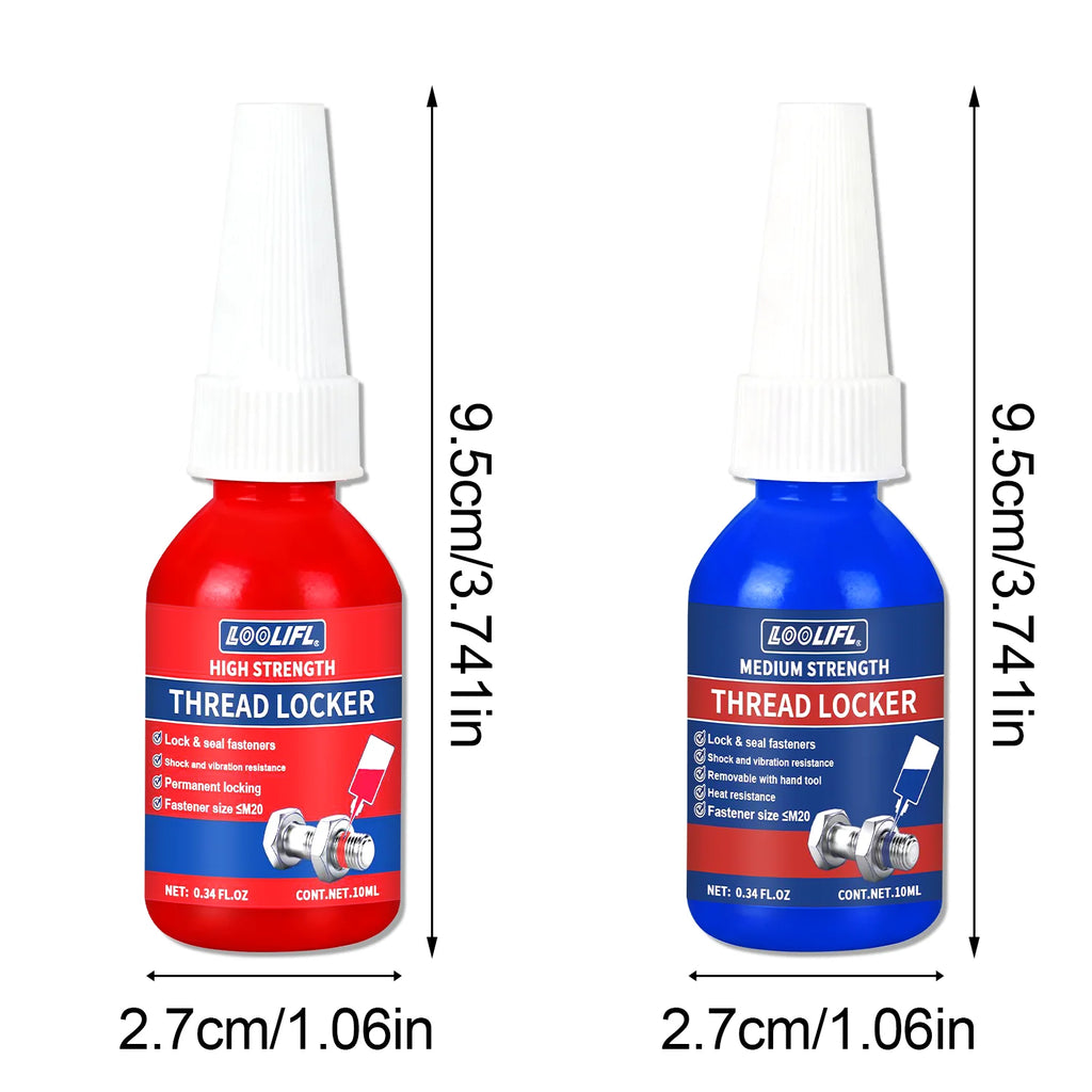 Multifunctional 243 Adhesive, Oxygen-Resistant 271 Threadlocker, Screw Adhesive, Fast-Curing, Removable, High and Low Temperature Resistant; Used for Thread Fastening, Anti-Loosening, Strong Anti-Slip Properties; 243 Liquid A