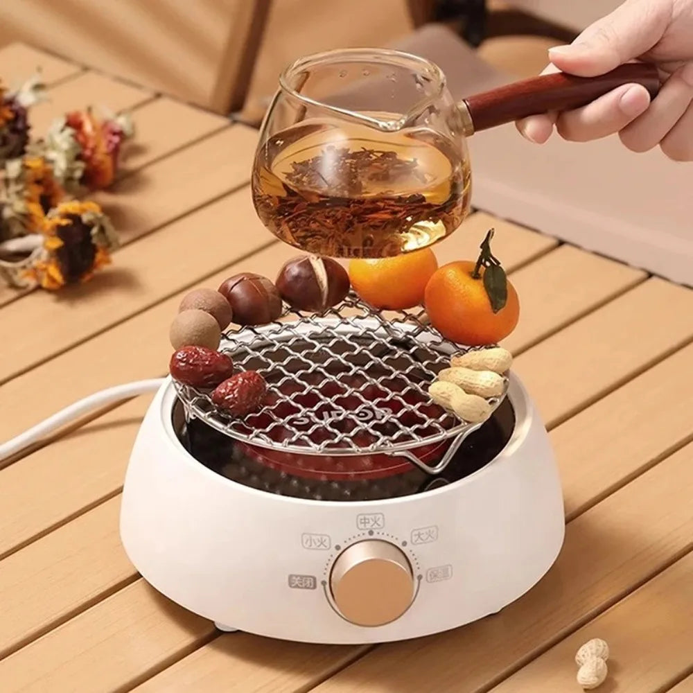 Durable Round Air Fryer Rack Stainless Steel Stackable Grid Grill with Foot Steam Baking Rack Home Kitchen Oven Steamer Cooker