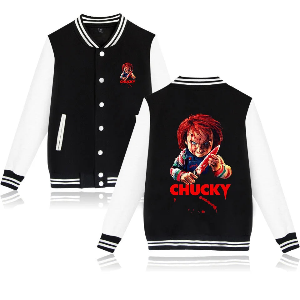 Child's Play Chucky Bomber Jacket Women Men Autumn Baseball Jacket Coat Student Streetwear Harajuku Bomber College Jacket