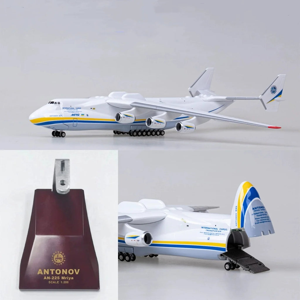 1/200 Scale AN-225 Transport Aircraft 42cm Replica Resin Plastic Model for Antonov AN225 Mriya Collection Display Gift