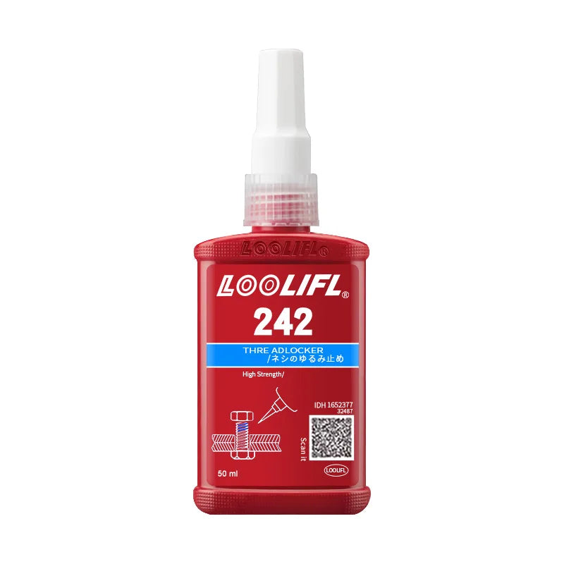 LOOLIFL 242 Threadlocker Blue Medium Strength | Removable with Hand Tools | Anti-Vibration & Oil Resistant | Works from -54°C to 150°C | 50ml Bottle | CE Certified  | Fast Worldwide Shipping | Best Price Guarantee!