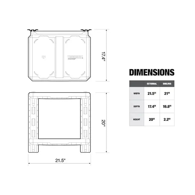 TOUGHBUILT  Stacktech Shelves Wall Bracket Tool Accessories TB-B1S3-M-20