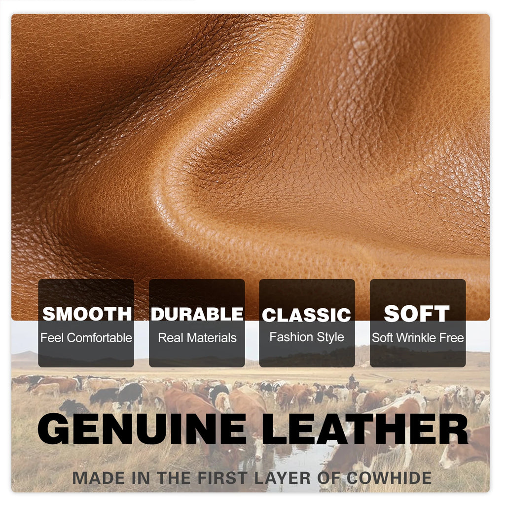 CONTACT'S Genuine Leather Sling Shoulder Bags for Women Brand Fashion Female Bags Handbags Clutch Bags Phone Pockets Wallets