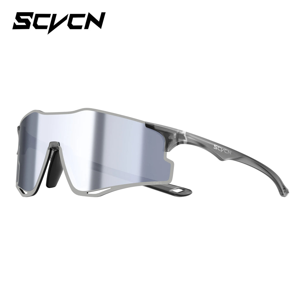 SCVCN Outdoor Photochromic Running Sunglasses Men Women Marathon Ultralight Glasses Sports Cycling Bicycle UV400 Hiking Eyewear