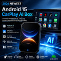 CarPlay Smart AI Box Wireless CarPlay & Android Auto Adapter Plug & Play Support More Apps For OEM Factory Wired CarPlay Cars